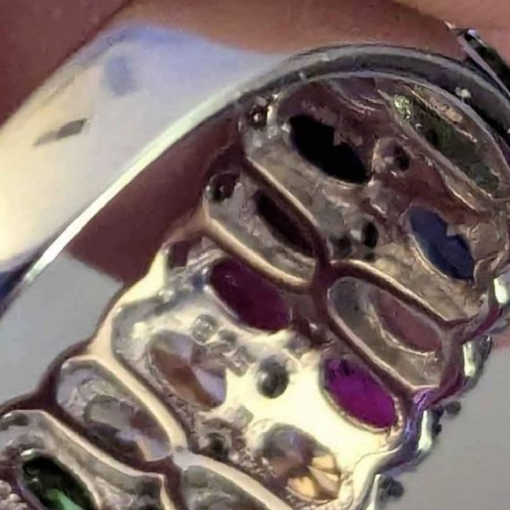 Sterling Silver Multi Gem Ring - image 3